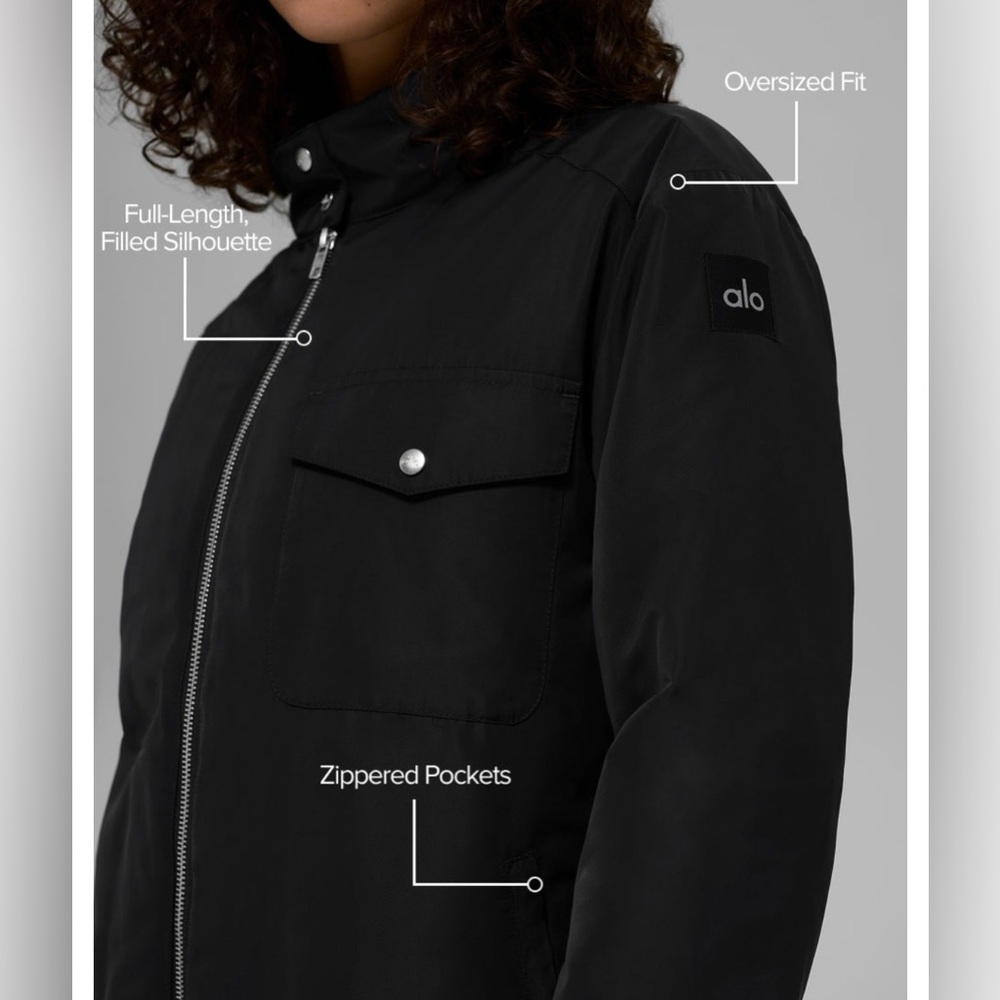 alo yoga Work It Bomber Jacket in Black XS - Picture 3 of 8